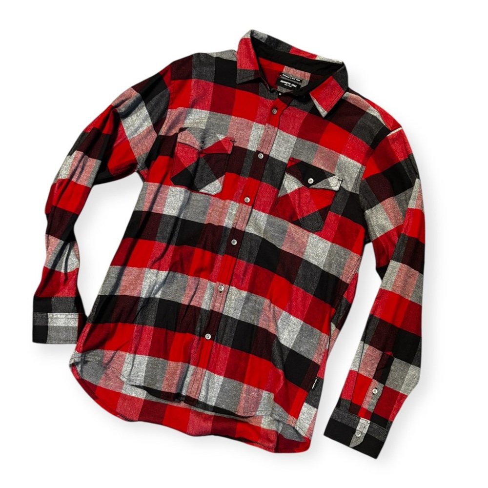 Kenneth Cole Red and Black Casual Button Down Shirt